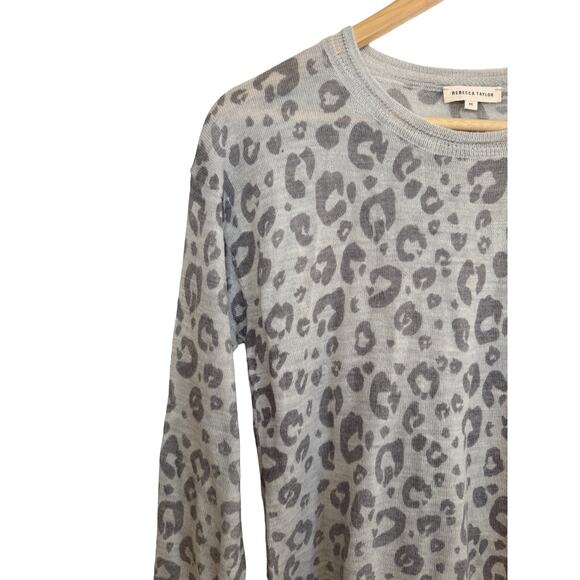 Rebecca Taylor Pullover Flattering Alpaca Print Cheetah Leopard Chic Sweater M - Picture 4 of 8